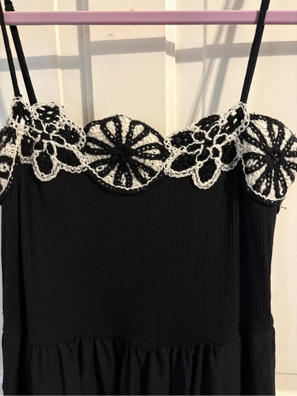 J Crew Crochet Mixy Dress in black